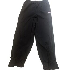 Nike Track Pants Elastic Waist Athletic Joggers Pink Logo Black Medium